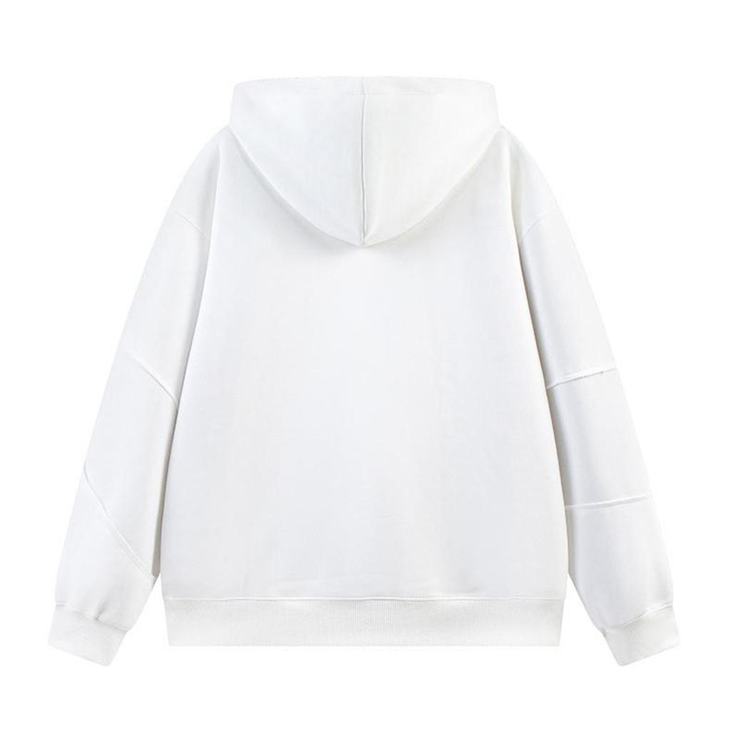 Men's Solid Color Plush Sweatshirt Hoodie Men's Sports Large Size Casual Sweatshirt