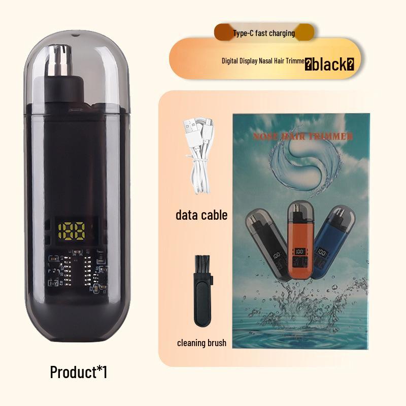 

Rechargeable Digital Nose and Ear Hair Trimmer for Men and Women - Compact Shaving Tool with Display
