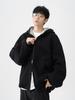 Men's Heavyweight Double Zipper Hooded Sweatshirt Jacket - Cool, Thickened Autumn Winter Color Block Casual Cardigan