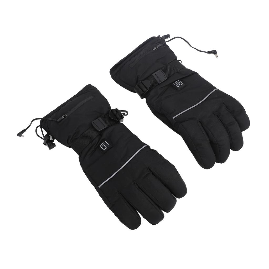 1Pair Electric Heated Gloves Waterproof Nylon Touchscreen Battery Powered Thermal Gloves for Ski Riding Outdoor Winter