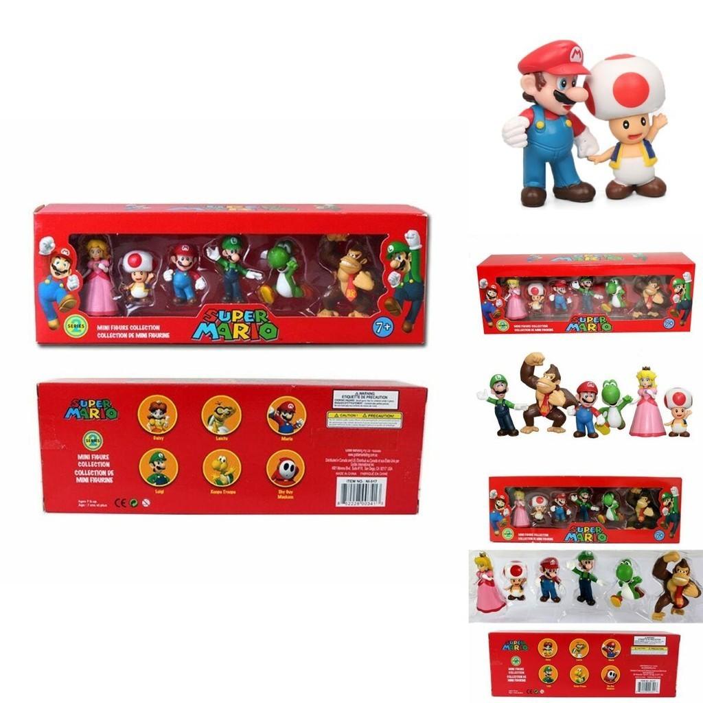 Super Mario Bros Action Figures Collection Including Luigi Yoshi And Mushroom Toy Decorations For Kids