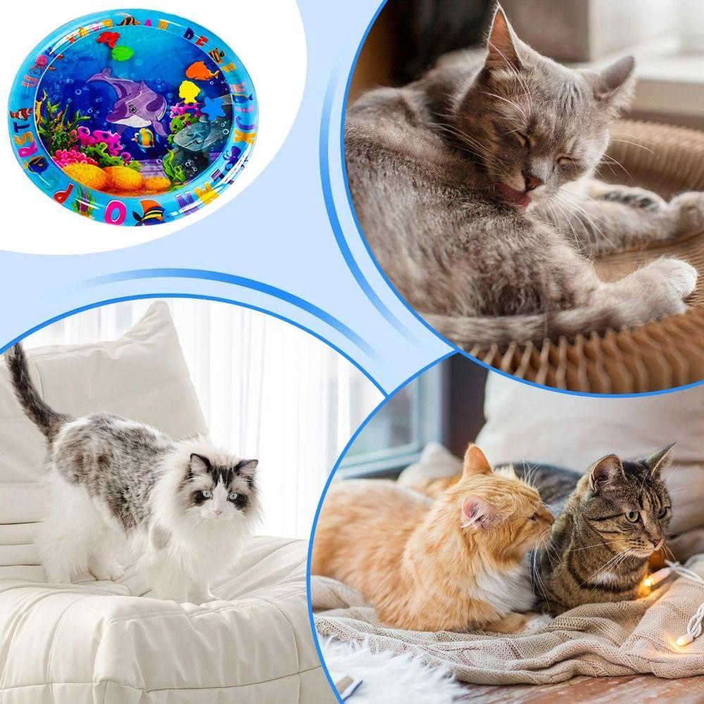 PVC Pet Inflatable Water Mat Cartoon Sensory Water Play Mat Creative Pet Play Sensory Toy  Summer