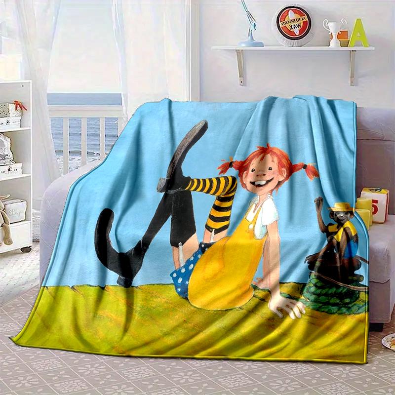 Pi-ppi And Horse Friendship Blanket Flannel Blanket for bed, sofa, Camping, Hiking, Picnic Essentials, gift for family Fan gifts