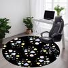 1pc Space Black Cats Office Round Area Rug, Indoor Mat Suitable For Office, Under Office Chairs Bedroom Living Room Home Decor, Room Deco
