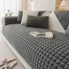 Nordic Simple Sofa Cushion Winter Plush Seat Cushion Straight Row Chinese Retro Thickened Non-Slip Flannel Sofa Cover
