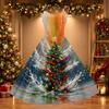 Women's Casual Retro Christmas Print Round Neck Dress, Stylish Holiday Party Outfit