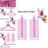 Packung mit 10 rosa Kleiderbügeln mit Schleife, 30 cm Höhe, leichter Kunststoff