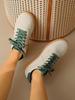 Fashion Mix Color Women's Autumn Sneakers Fashion Splicing Flat Heel Vulcanized Shoes Female Lace-Up Non-Slip Pu Leather Casual Shoes