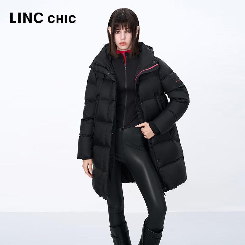 Jinyujie 2024 Winter Women's Hooded Mid-Length Puffer Down Jacket