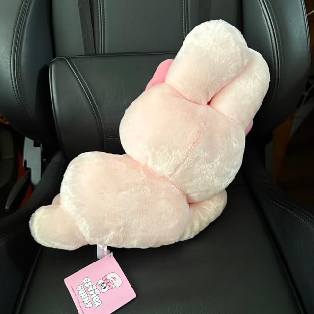 Esther Bunny Plush Toy, LL, Lying Down, Big, Extra Large, Esther Bunny Ribbon Bunny, Pink, Approx. 18.5 inches (45 cm)