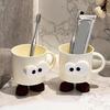 2Pcs Mouthwash Cups Cartoon Style Unbreakable Toothbrush Holders Kids Bathroom Cups Family Travel Water Mugs