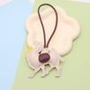 Women Leather Camel Bag Pendant Keychain Cartoon Animal Keyring Cute Ornament