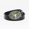 Fashion Personality Western Denim Belt Gold Plated Retro Cow Head Belt Men's Cow Leather Belt