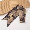 Brown Camellia Retro French Silk Scarf Headband Streamer Hair Tie