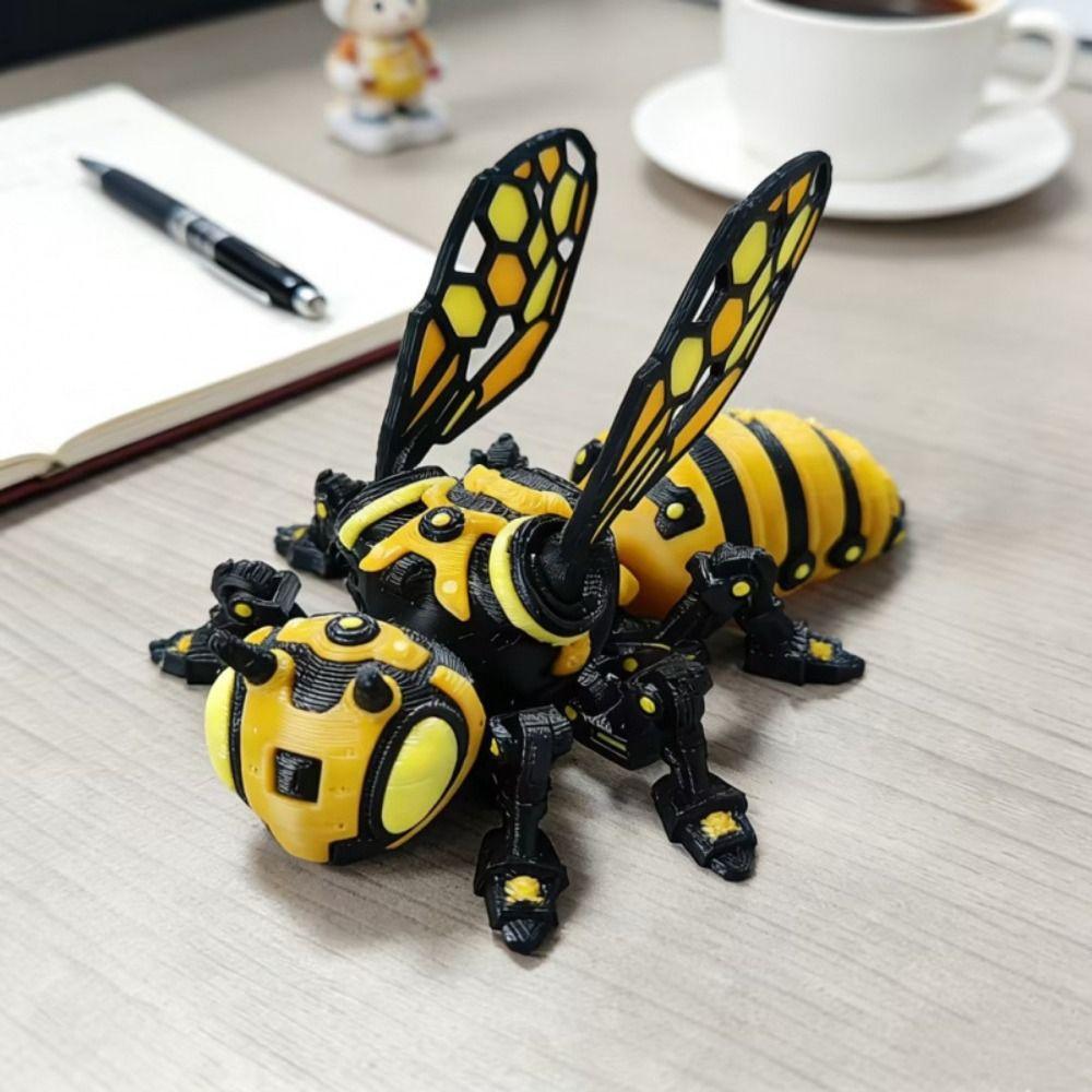 3D Printed 3D Printed Mechanical Bee Detachable Wings Articulated Bee Toy Holiday Gift