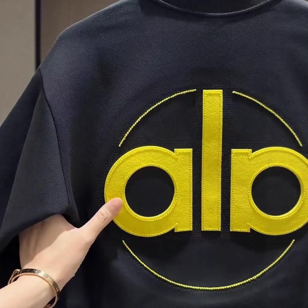 2025 Autumn Men's Trendy Letter Embroidery Round Neck Loose Sweatshirt