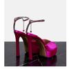 Fashion Colorful Chain Water Diamond Sandals Brand Walk Show Fish Mouth Evening Dress Elegant High Heels 2025 New Pendant Women's Shoes