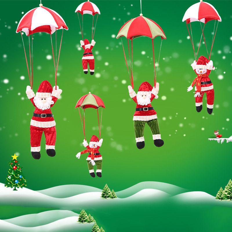 Charming Santa Claus Snowman Christmas Home Ceiling Decoration Parachute Doll Toy