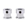 2pcs Aluminum Alloy Timing Pulley Wheel Synchronous Belt Pulley 20 Teeth 6mm Width 2GT Timing Belt with Bearings for 3D Printer
