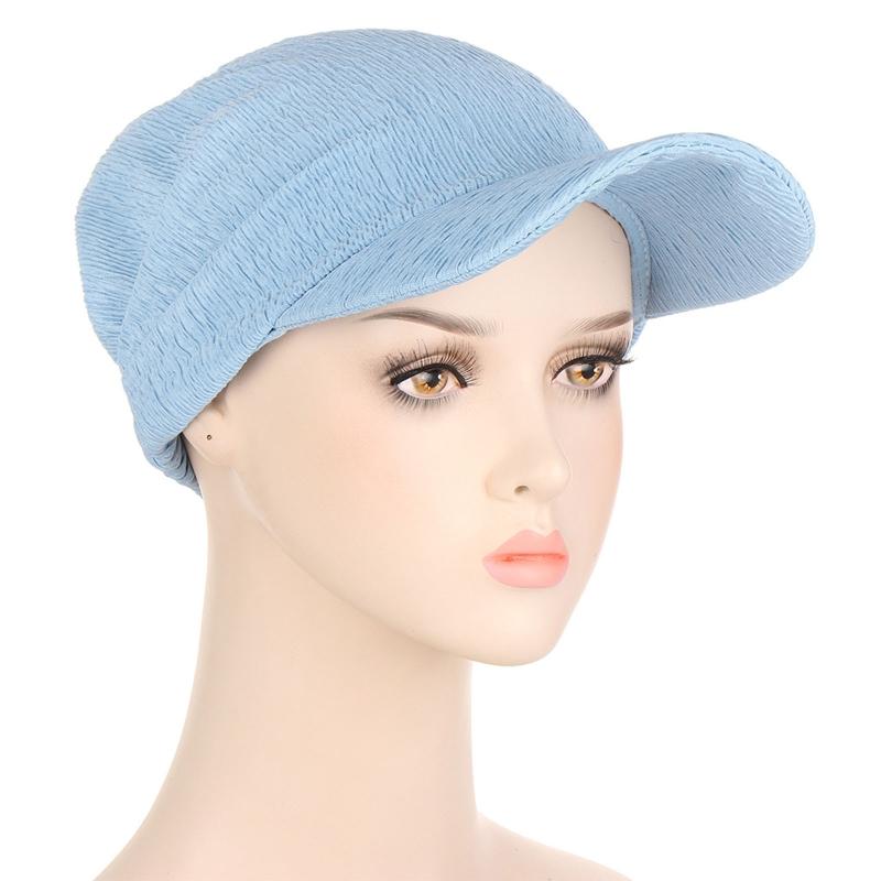 Classy Summer Sunscreen Turban Cap Headband Solid Color Hair Wrap Nursing Cap Headwear Sleeping Cap for Friends