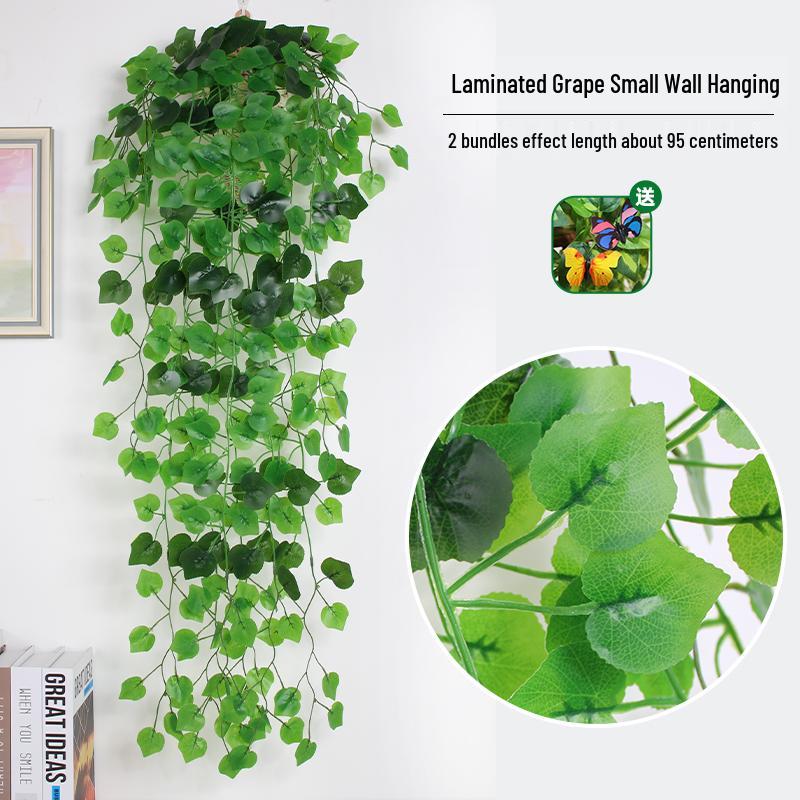 Artificial Pothos & Spider Plant Rattan Vine Wall Hanging for Indoor/Outdoor Decor