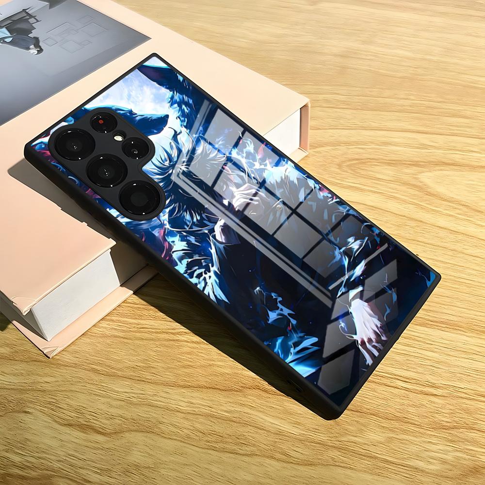 Anime S-Solo Leveling Phone Case For Samsung S24 Ultra S25 S23 S22 S20 Fe S21 Plus A54 A24 A53 A16 A13 Glass Cover