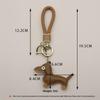 Adorable Sausage Dog Car Keychain PU Leather Cartoon Pendant Unique Puppy Lover Gift