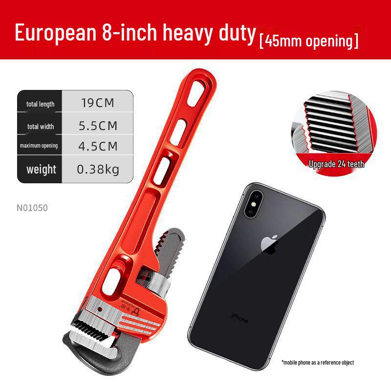 German Style Heavy Duty Pipe Wrench and Universal Water Pump Pliers – Large Opening, High Hardness for Plumbing Installation