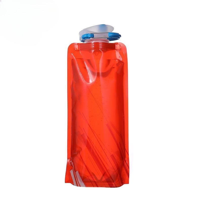Outdoor Cycling Sports Water Bottle, 700ml Mountaineering Portable Water Cup, PE Plastic Folding Water Bag, Gift Promotion