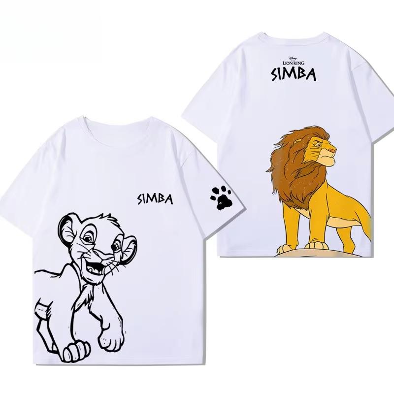 The Lion King Simba Anime Peripheral Short Sleeve ParentChild Summer American Versatile Casual Loose TShirt Top