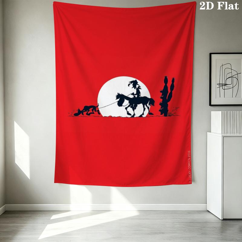 Lucky Luke Wall Tapestry Aesthetic Wall Hanging Printed Fabric Blanket Decorative Tapestries for Bedroom Living Room Home Decor