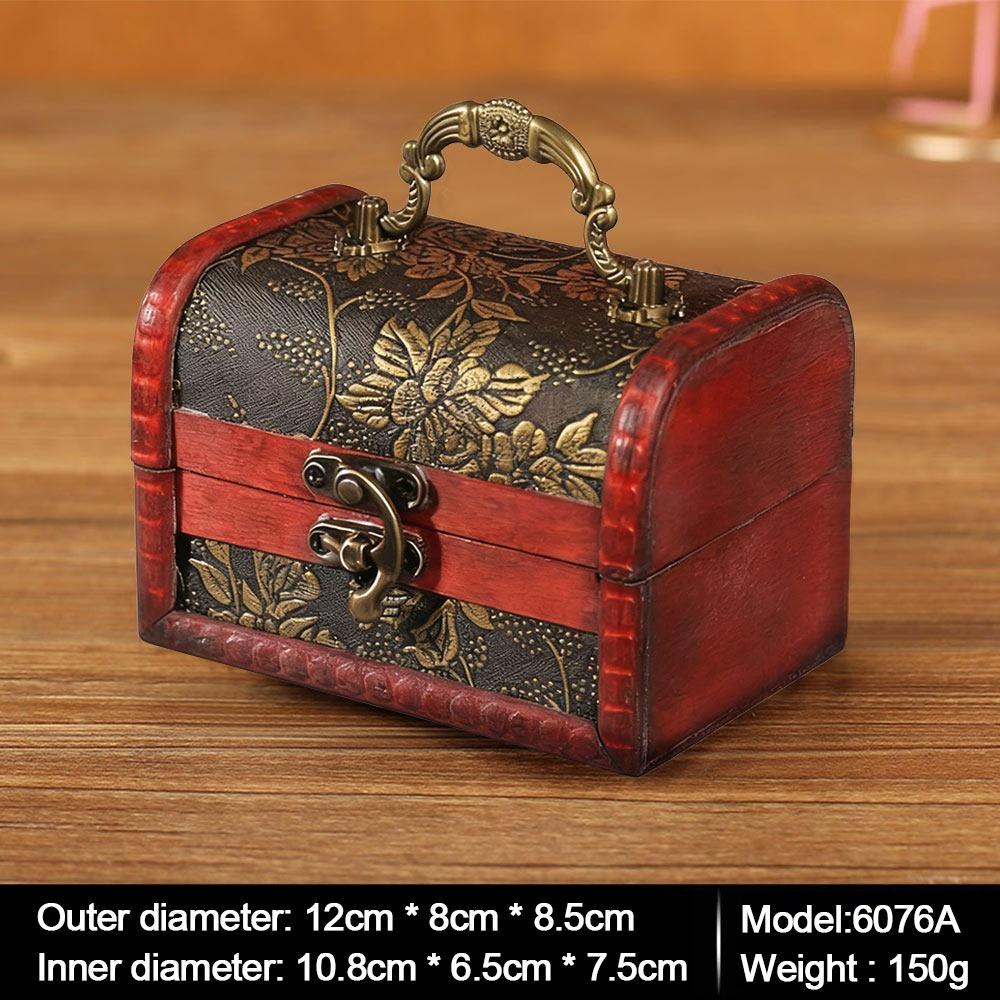 

with Handle Treasure Chest Mini Storage Box Gift Wooden Jewelry Box Collector s Item 1