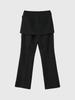GENERALIDEA Skirt Layered Bootcut Slacks [Black] / Gf1Lpt502