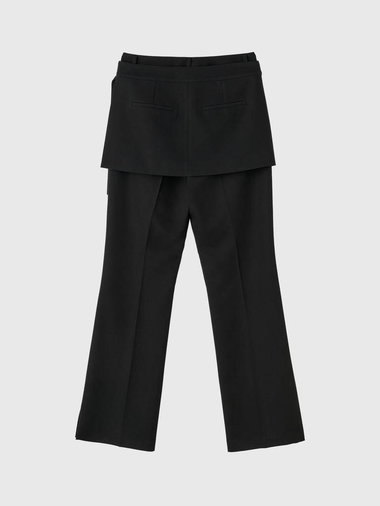 GENERALIDEA Skirt Layered Bootcut Slacks [Black] / Gf1Lpt502