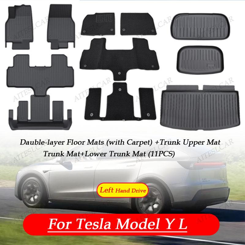 Custom TPE Car Floor Mats For Tesla Model YL Full Coverage Waterproof Anti-slip Durable All Weather Auto Foot Liners Car Interio