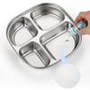 Stainless Steel Dinner Plate for Kids Cartoon Design Divided Tray Food-Grade Safe Durable Children Compartment Serving Snack Dishes