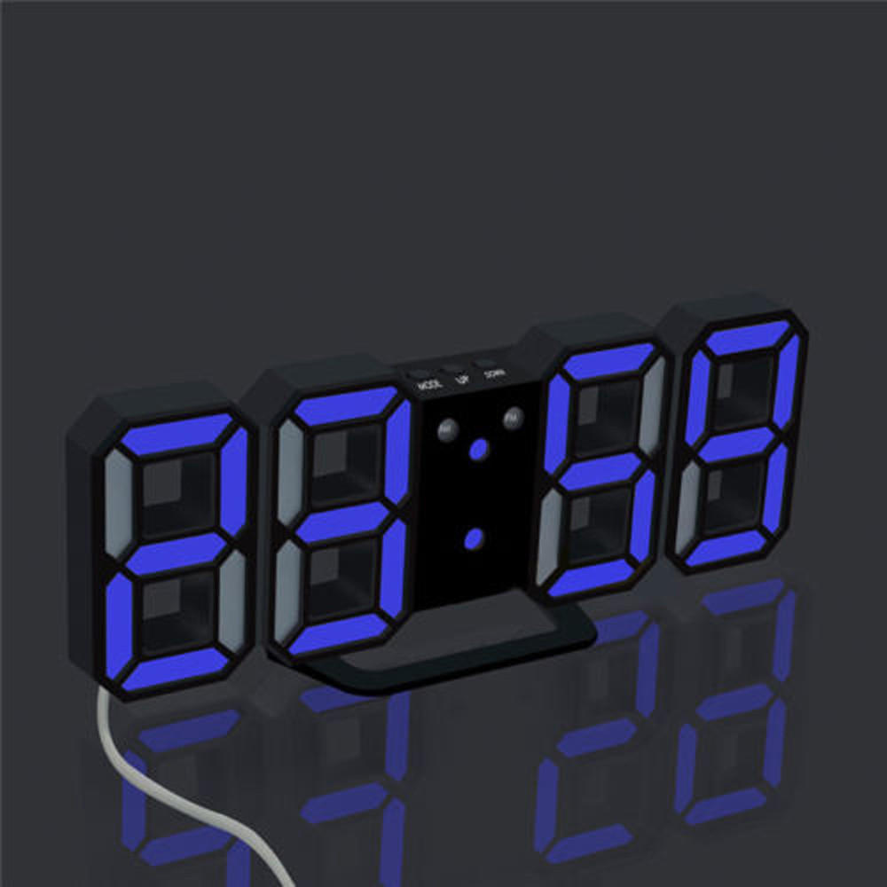 Modern Digital LED Table Desk Night Wall Clock Alarm Watch 24 or 12 Hour Display