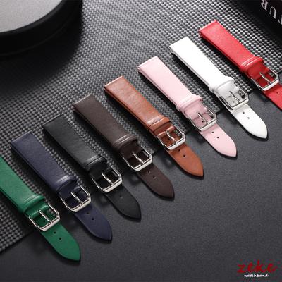 18mm 20mm 22mm Ultradünnes Echtes Rindsleder Uhrenarmband Herren Damen Universelles Uhrenarmband Braun Weiß Schwarz Armband für Smartwatch