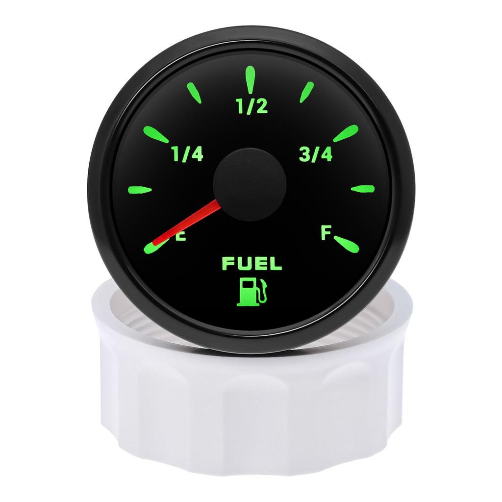 52MM 0-190Ohm Fuel Level Gauge with 7 Color Light 240-33Ohm Oil Tank Level Meter Indicator Fuel Gauge for Car Marine RV 12V 24V