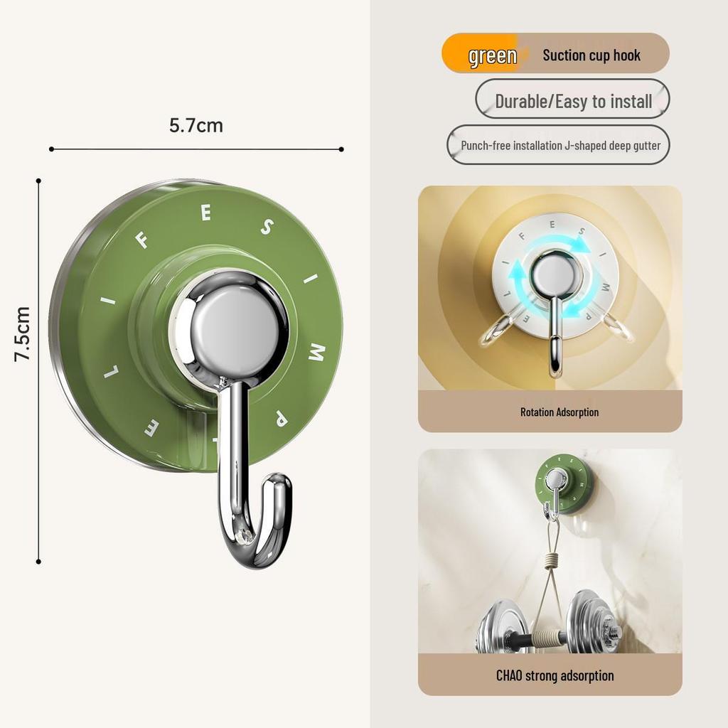 Jianxiu No-Drill Suction Cup Hook for Bathroom and Toilet Doors – Strong, Traceless, Vacuum Hook