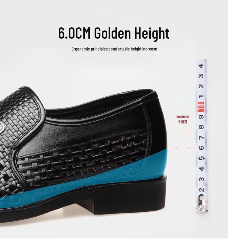 2025 Men's Breathable Hollow Leather Sandals - Formal, Casual, Woven Design for Dad