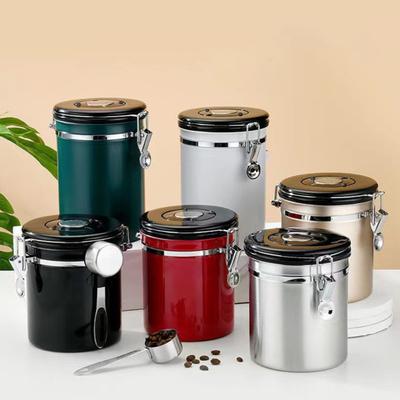 1.5L Sealed Can Large Capacity Mildew-proof Lightweight Excellent Cereals Tea Coffee Beans Canister with Scoop for Home