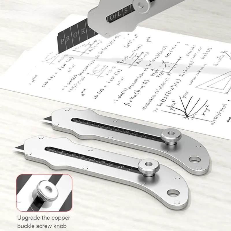 New Portable Utility Knife Stainless Steel Wallpaper Unboxing Retractable Knife Paper Cutter Office School Stationery Supplies