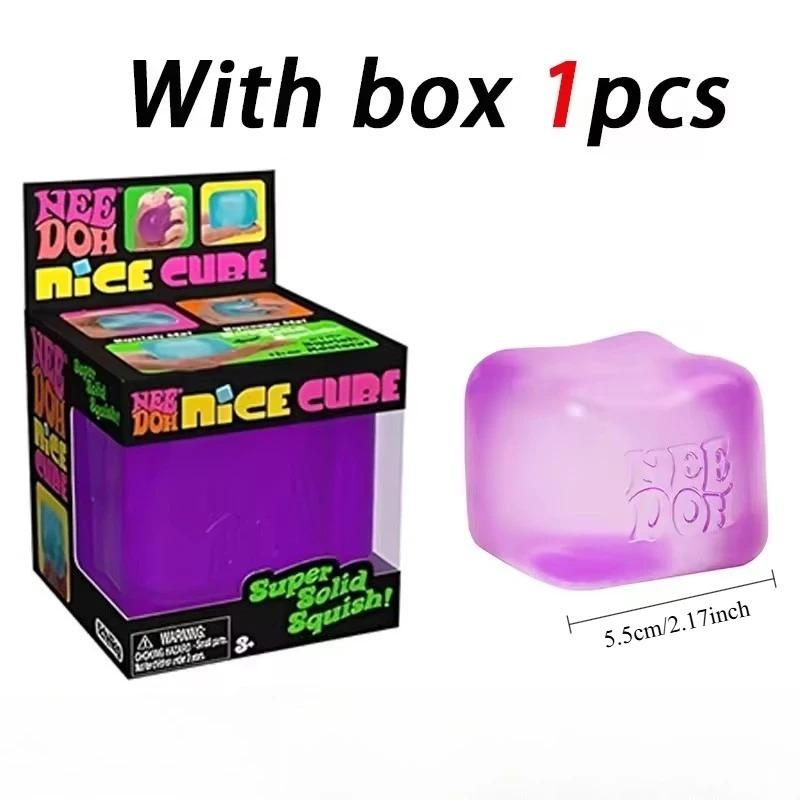Nee Doh Squeeze Blind Box Gift Supplies Sensory Toy, Pinch and Pressure Reducing Cube, Squeeze Able Fidget Pressure Reducing