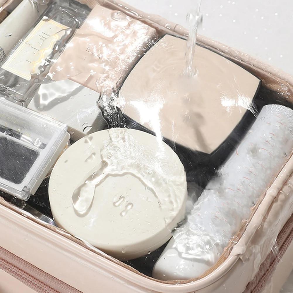 Waterproof Cosmetic Storage Bag Double Layered Makeup Brush Storage Multifunctional with Zipper Portable for Women Holiday Gifts