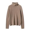 Women's 100% Pure Cashmere High Neck Loose Casual Sweater - Versatile Knit Base Layer