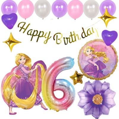 BALLONGDAGAR Disneyprinsessorna Rapunzel Belle Snövit Askungen Anna Elsa Ariel Födelsedagsballong Nummer Regnbåge Silver Festtillbehör Söta Pojkar Flickor