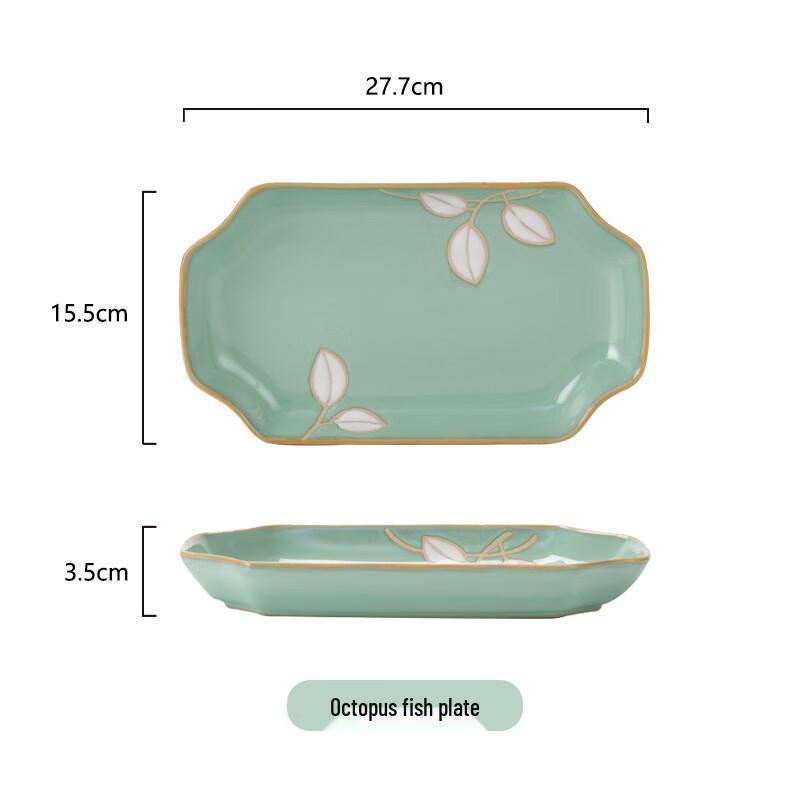 Xuanrun Hand-Painted Green Chinese Tableware