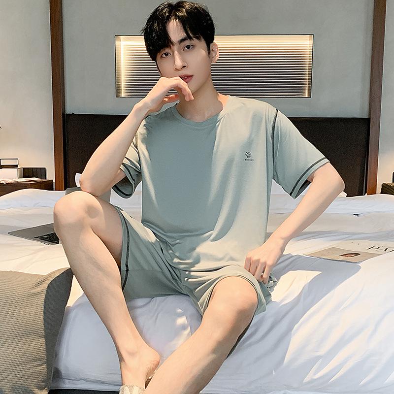 Men's Modal Summer Pajama Set: Short Sleeve & Shorts, Casual Plus Size Homewear