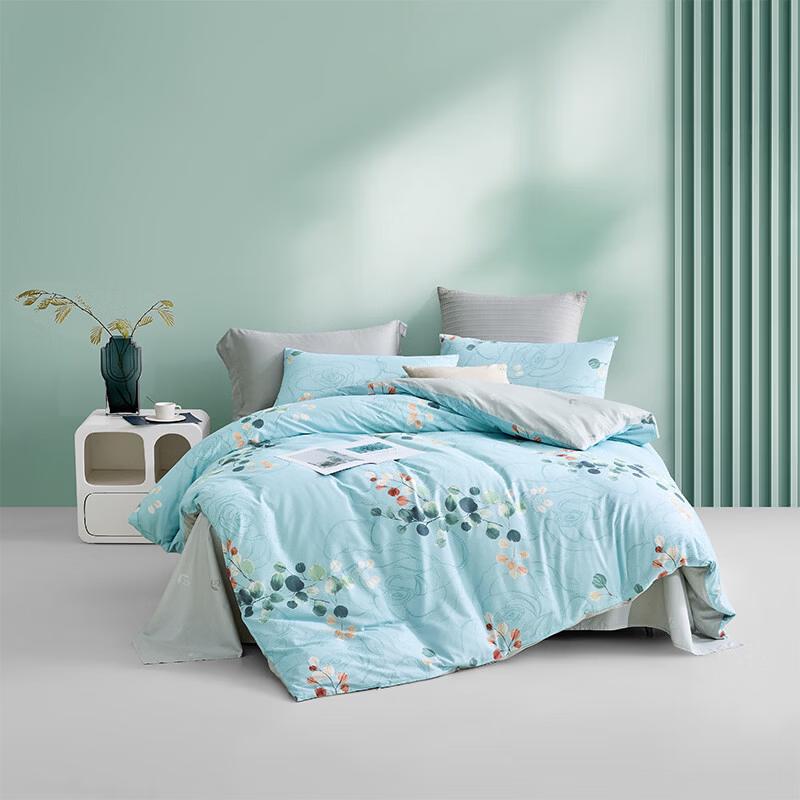 Luolai 100% Cotton 4-Piece Duvet Cover & Sheet Set